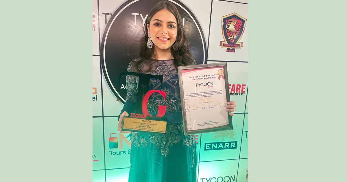 Farah Titina an Actor was honoured with the "Emerging Ad Queen of the Year" Award in the Tycoon Global Achievers Awards